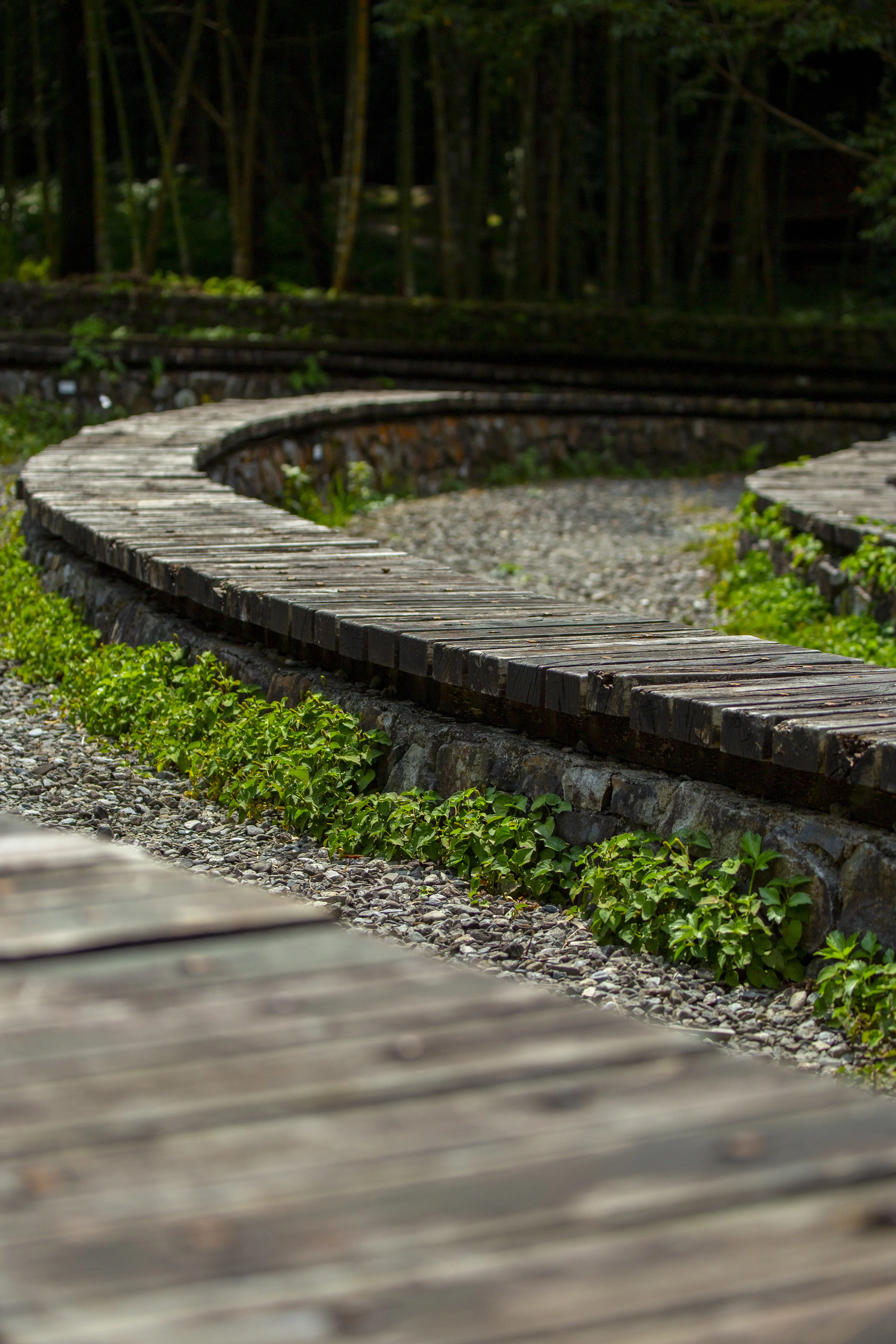 Mingchi in Yilan County, Taiwan, with forests, mountains, and lakes, and the park’s open-air stage.